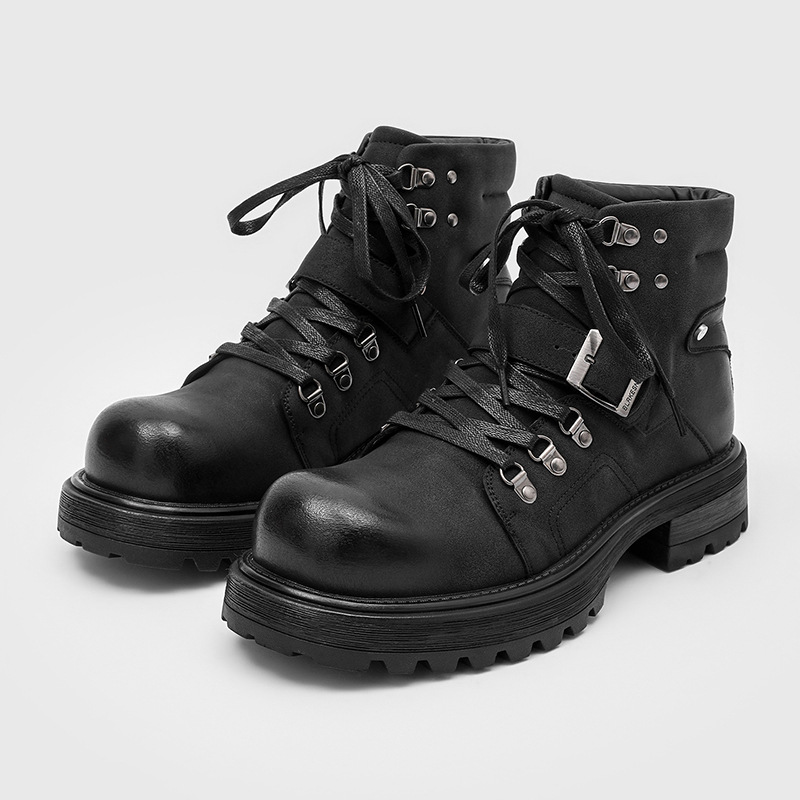 Luxury Lifestyle Men - Brand Men Leather Boots Motorcycle Snow